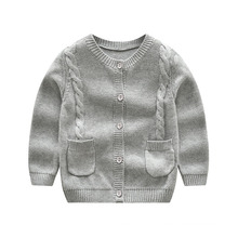 Children′s Cardigan Five Buttons, Round Neck Winter Sweater